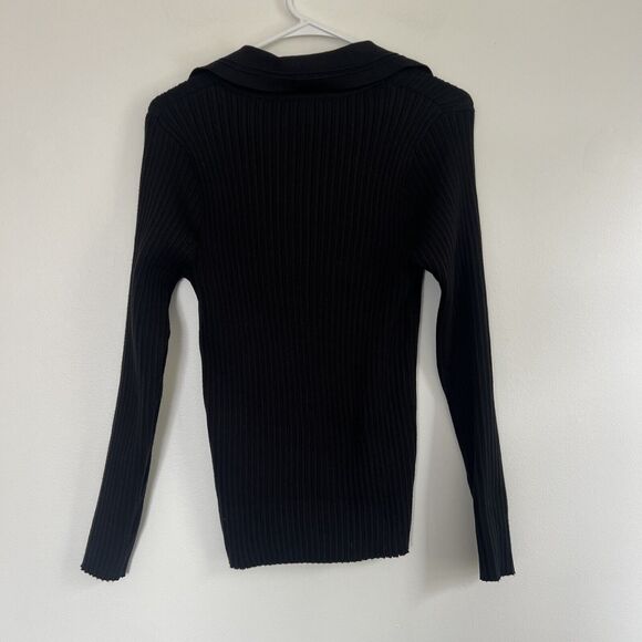 Nanette Lepore Women’s Pocket Sweater Gold Buttons Stretchy‎ Size Large - Picture 8 of 10